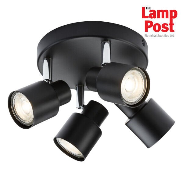 Knightsbridge Csp3mb 230v Gu10 Quad 4 Spotlight Ceiling Light - Matt