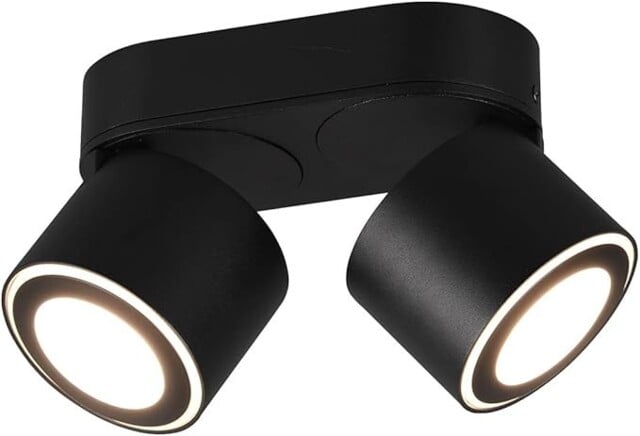 Taurus Trio Led Spot Light Black X2 5w Led Surface Recessed 3000k