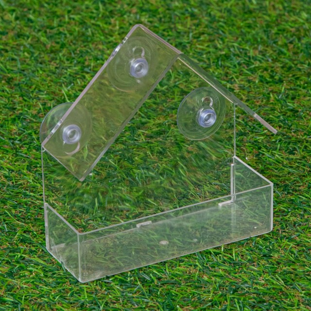 15cm Clear Plastic Glass Window Garden Wild Bird Seed Nut Feeder