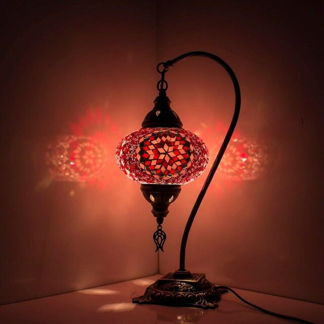 Turkish Moroccan Mosaic Lamp Handmade Tiffany Colorful Glass Desk