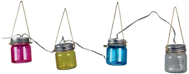 Luxform Garden Outdoor Party Solar Led Coloured Jar Hanging String