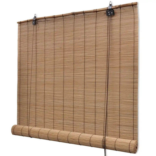 Brown Bamboo Roller Blind 100x160 Cm – Light Filtering & Privacy