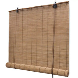 Brown Bamboo Roller Blind 100x160 Cm – Light Filtering & Privacy