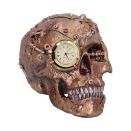 Bronzed Scrapped Skull Steampunk Scrap Skeleton Figurine
