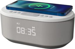 I-box Bedside Qi Wireless Charging Alarm Clock Radio With Led Display