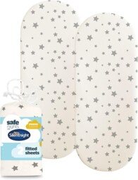 Silentnight Safe Nights Fitted Sheet - Moses Basket Mattress -