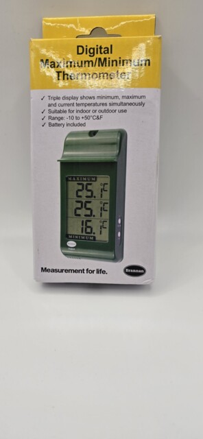 Brannan Digital Maximum Minimum Thermometer Indoor Outdoor Wall
