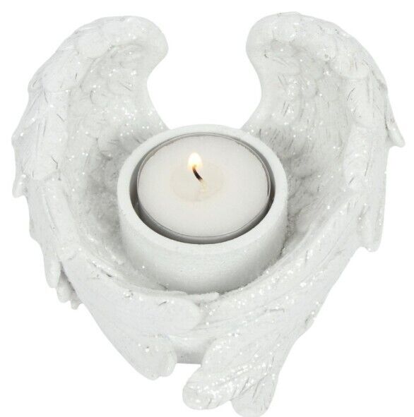 Glitter Angel Wing Candle Holder