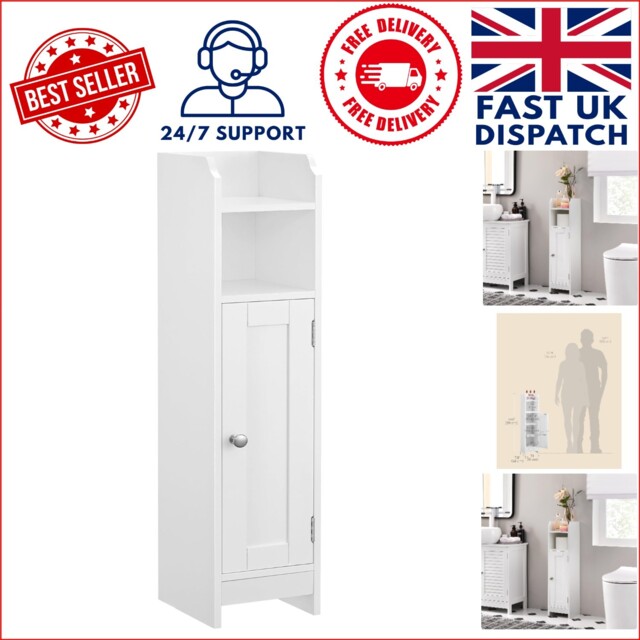 Compact Freestanding Bathroom Storage Cabinet With Lockable Door And