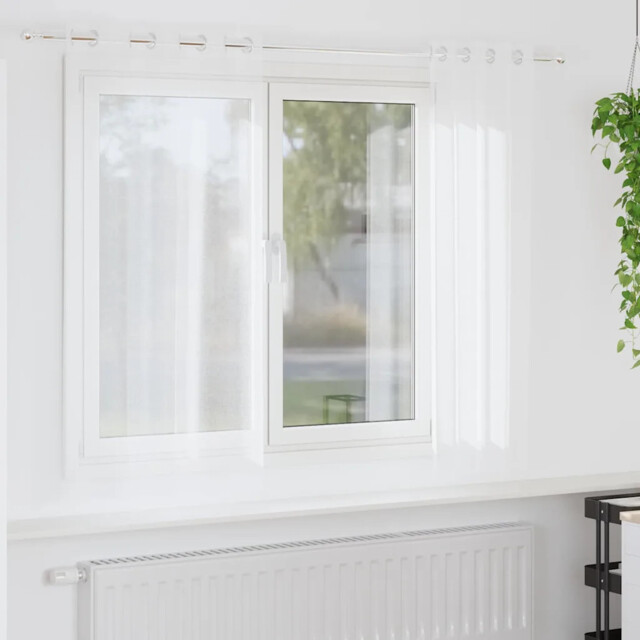 Curtains With Curtains 2 Pcs White Polyester Vidaxl