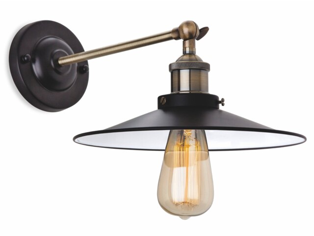 Firstlight 60w Ashby Wall Light 5933bk (black W/ Antique Brass)