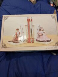 Vintage Academy Boy And Girl Resin Book Ends