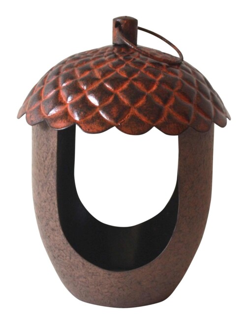 Peckish 60052109 Acorn Shaped Metal Bird Feeder, Brown, 18.0 Cm14.0
