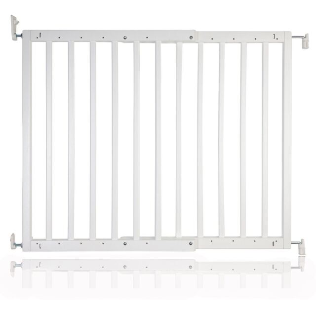 Safetots Stair Gate Wooden, Chunky, Screw Fit Gate, White, 63.5cm -