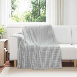 Throw Blanket Grey Fleece 150x200 Cm Lightweight Cozy Decorative Soft