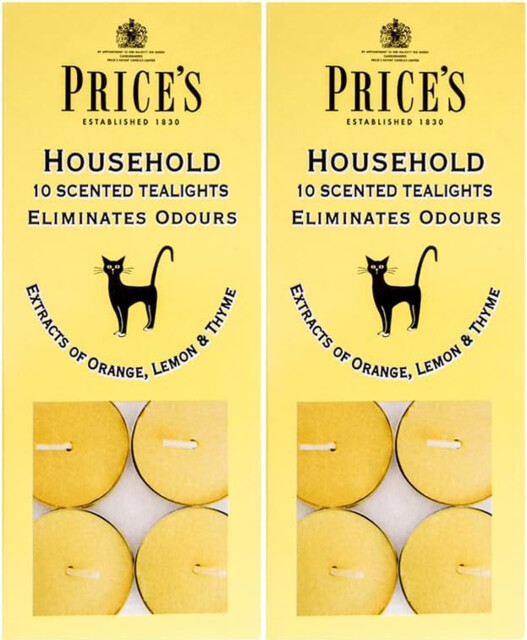 20x Price's Household Pet Tealights Scented Candle - Eliminates