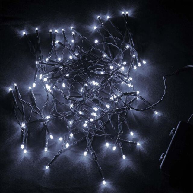 200 Cool White String Christmas Lights Battery Operated