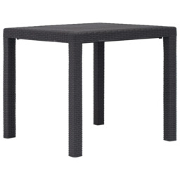 Outdoor Patio Plastic Rattan Look Square Garden Dining Dinner Table