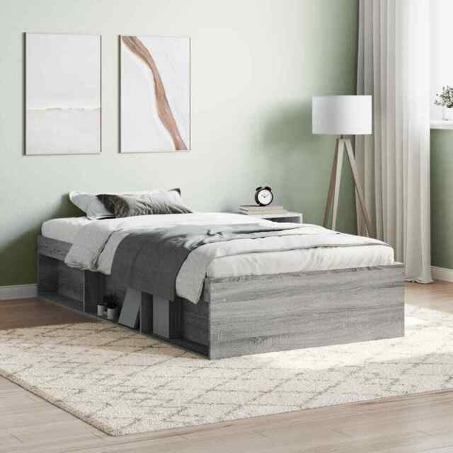 Bed Frame Grey Sonoma 90x200 Cm Vidaxl