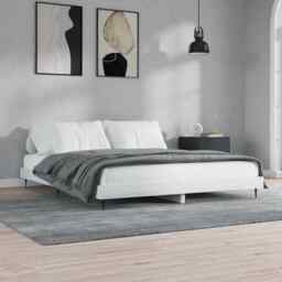 Bed Frame High Gloss White 200x200 Cm Engineered Wood Vidaxl