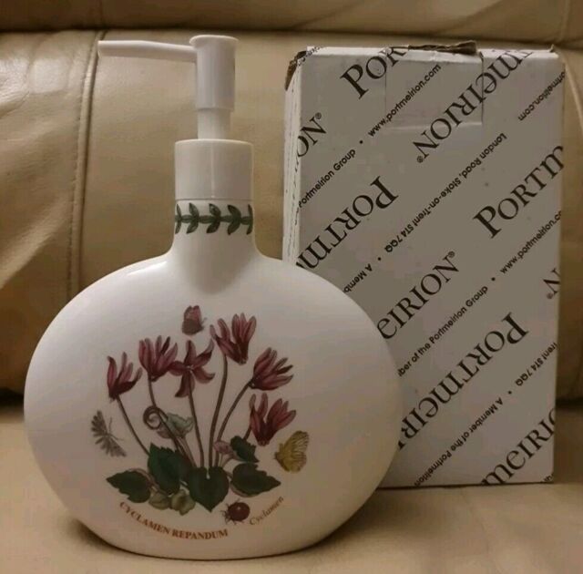 Portmeirion Botanic Garden Opal Lotion Soap Dispenser Cyclamen Bnib