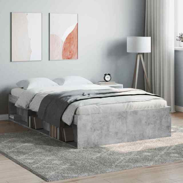 Bed Frame Concrete Grey 120x200 Cm Vidaxl