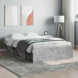 Bed Frame Concrete Grey 120x200 Cm Vidaxl