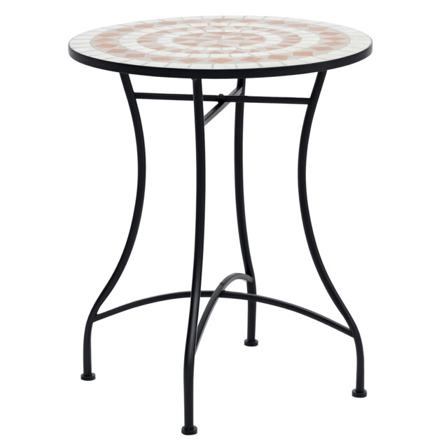 Outsunny Mosaic Table Round Ceramic Bistro Garden Furniture Side Bar