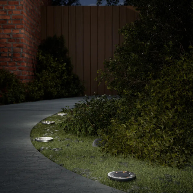 Solar Ground Light Black 11x13cm Ps Stainless Steel Warm White 4pcs