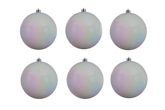 Extra Large White Baubles 14cm Iridescent Christmas Tree Hanger