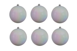 Extra Large White Baubles 14cm Iridescent Christmas Tree Hanger
