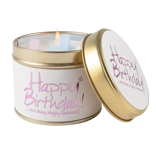 Lily-flame Happy Birthday Tin, Pink
