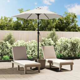 Garden Parasol Sand White 200x224 Cm Polyester Tiltable Crank