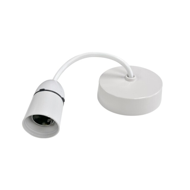 White Ceiling Pendant Light Fitting 6 Inch Bayonet Long Skirt Lamp