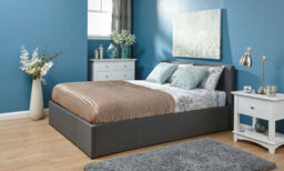 Grey Fabric Side Lift Ottoman Bed Frame