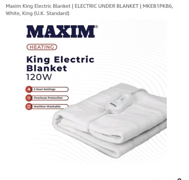 Maxim Electric Heated Blanket Warming Winter Underblanket Single