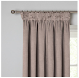 John Lewis Cotton Velvet Pencil Pleat Lined Curtains Pale Mole 228 X