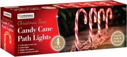 4pcs Outdoor Christmas Candy Cane Decorations Large Led 25cmtall Stake