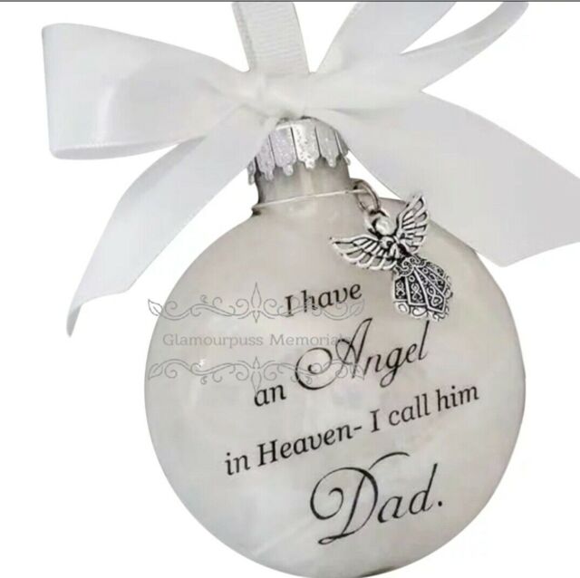 Angel In Heaven Dad Memorial Bauble Christmas Tree Hanging Decoration