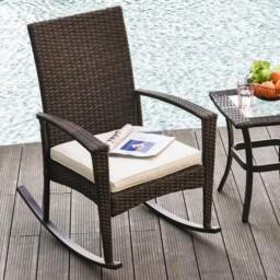 Outsunny Outdoor Pe Rattan Rocking Chair, Garden Rocking Chair Set