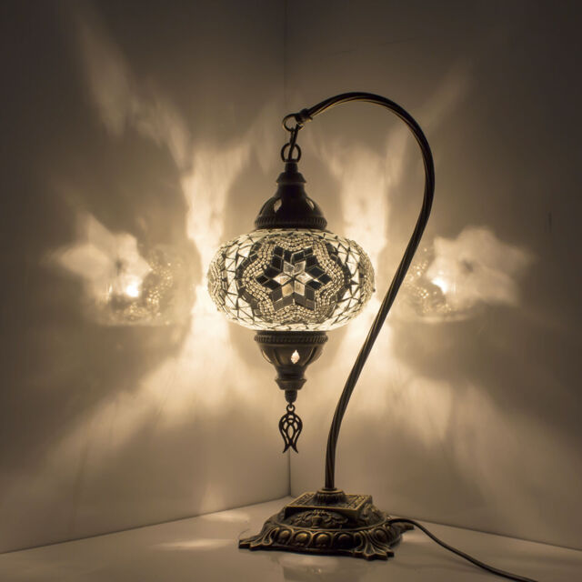Turkish Moroccan Colourful Mosaic Lamp Light Tiffany Glass Desk Table