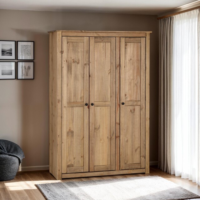 Panama Solid Pine Bedroom Furniture Wardrobe Chest Bedside Bed Tv Unit