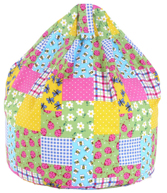 Large Adult / Teen Size Patchwork Ladybird Bean Bag With Beans By Bean