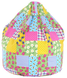 Large Adult / Teen Size Patchwork Ladybird Bean Bag With Beans By Bean