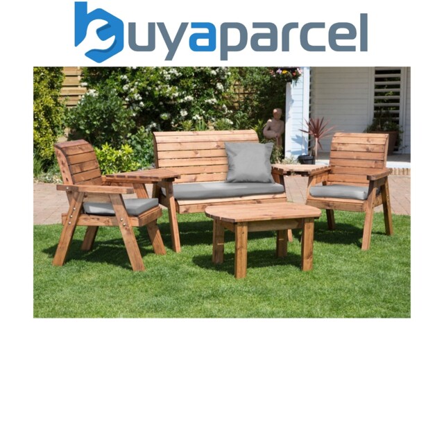 Charles Taylor Wooden Garden 4 Seater Multi Chair Bench Set & Table