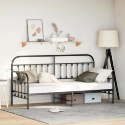 Daybed Frame With Headboard Black 75 X 190 Cm Steel Vidaxl