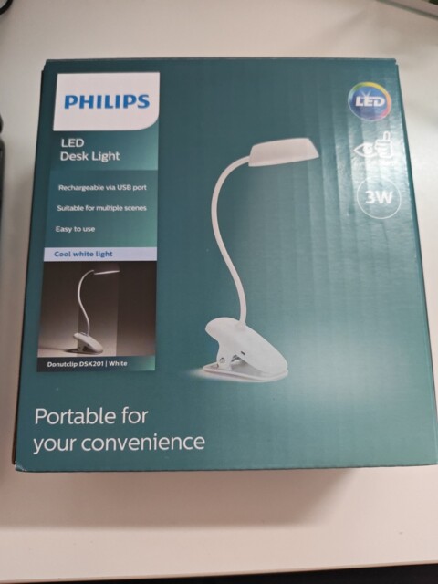 Philips Clip Led Portable Touch Table & Desk Lamp 4000k Ip20 White 3w