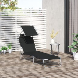 Reclining Sun Lounger Chair Folding Recliner Garden Adjustable Patio