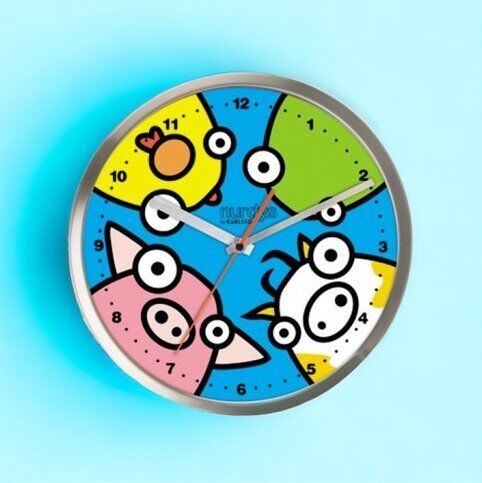 Nurdy Farm Clock - Farmyard Animal Colourful