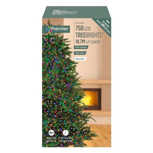 750 Led Christmas Tree Brights Timer Lights Multi Action By Premier